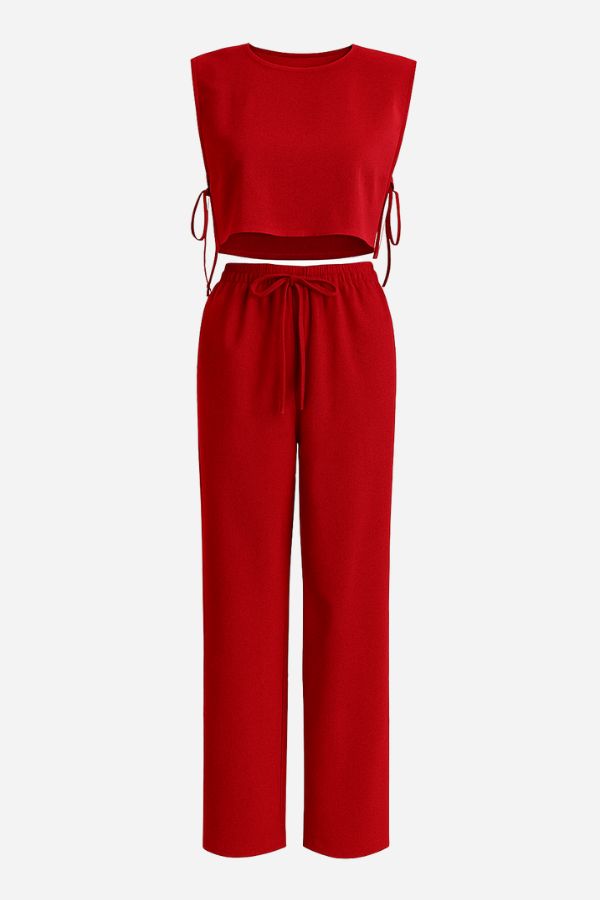 Breathable Cotton-Linen Blend Two-Piece