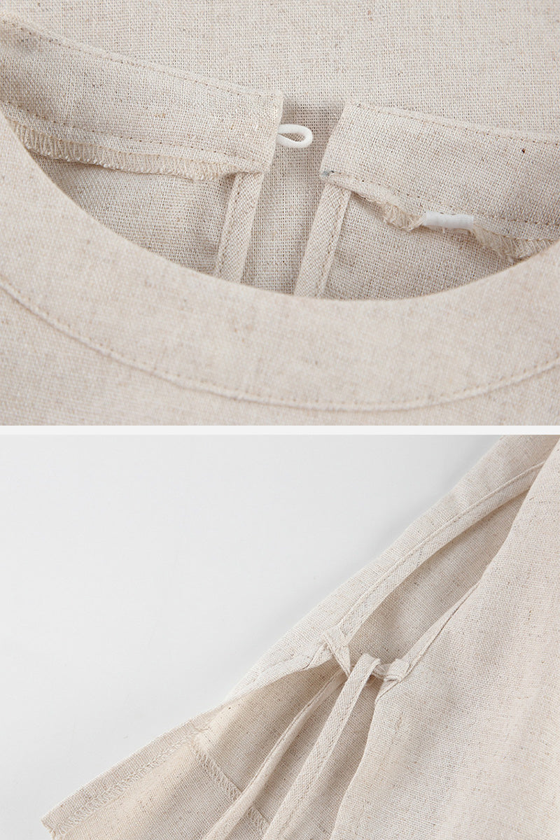 Breathable Cotton-Linen Blend Two-Piece
