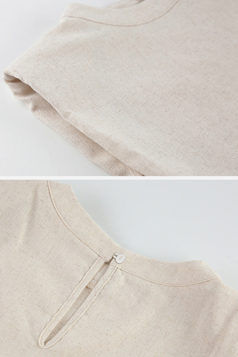 Breathable Cotton-Linen Blend Two-Piece