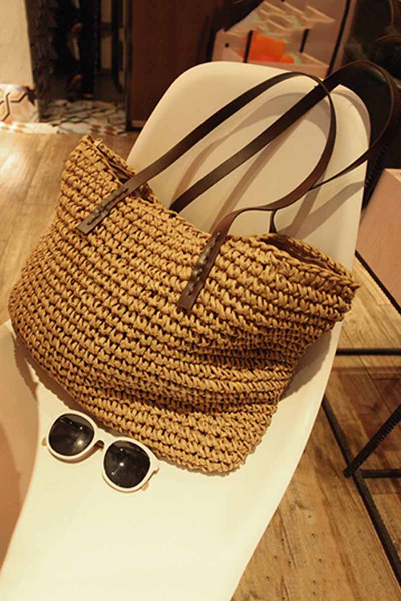 Large Straw Beach Bag